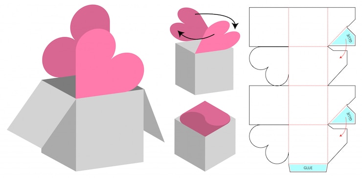 Vector diseño de plantillas de troquelado de cajas