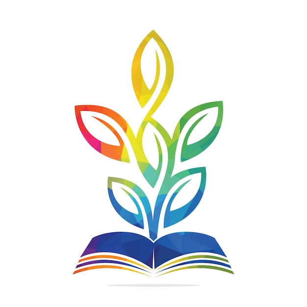 Diseño de plantillas de vectores de libros Árbol educativo Árbol en plantilla de libros