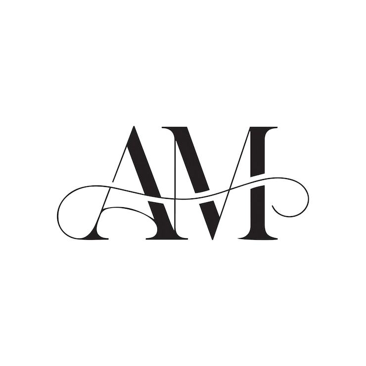 Diseño de plantillas vectoriales de diseño de letras del logotipo AM para la marca