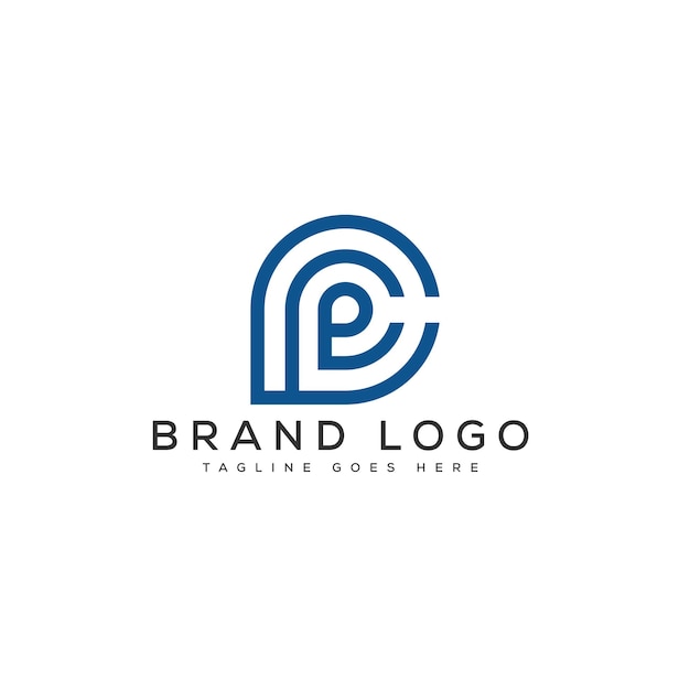 Diseño de plantillas vectoriales de diseño de letras del logotipo CP para la marca