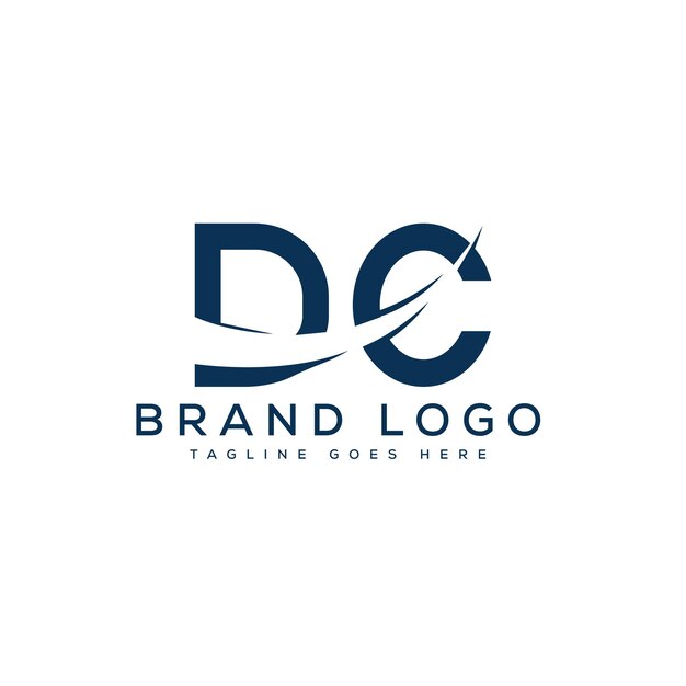 Diseño de plantillas vectoriales de diseño de letras del logotipo DC para la marca