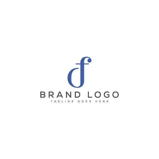 Diseño de plantillas vectoriales de diseño de letras del logotipo DF para la marca
