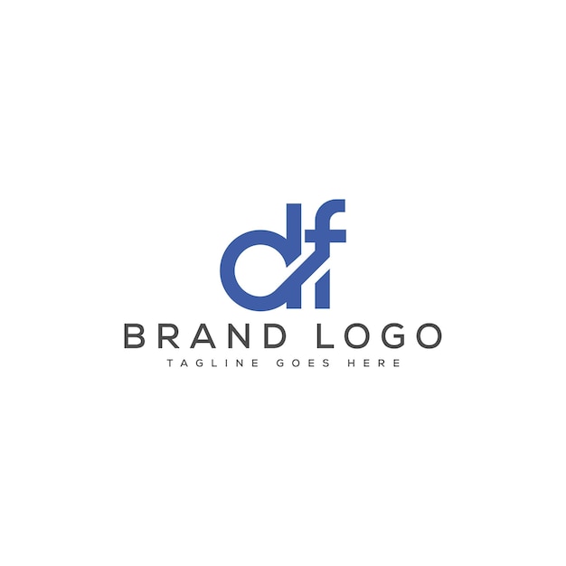 Diseño de plantillas vectoriales de diseño de letras del logotipo DF para la marca