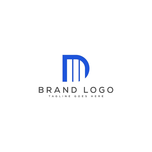 Diseño de plantillas vectoriales de diseño de letras del logotipo DM para la marca