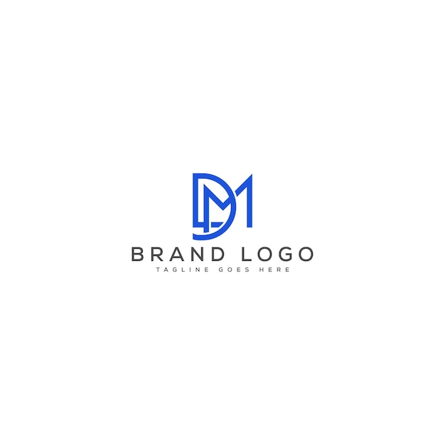 Diseño de plantillas vectoriales de diseño de letras del logotipo DM para la marca