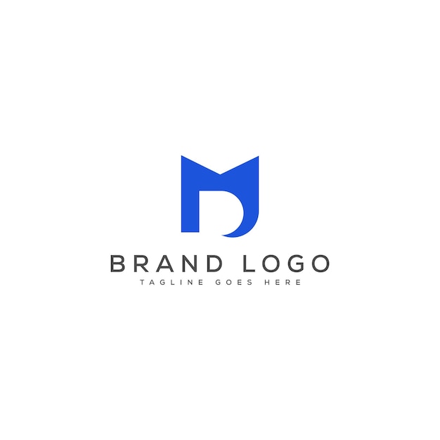 Diseño de plantillas vectoriales de diseño de letras del logotipo DM para la marca