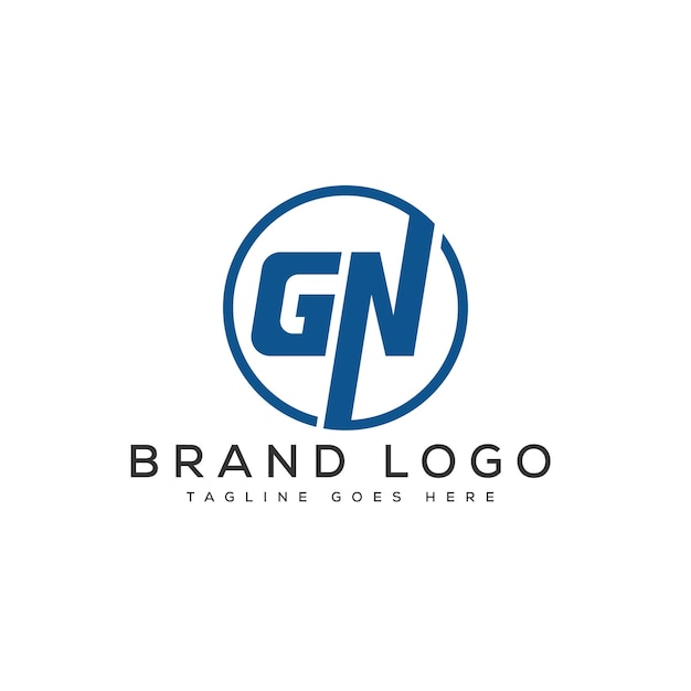 Diseño de plantillas vectoriales de diseño de letras del logotipo GN para la marca