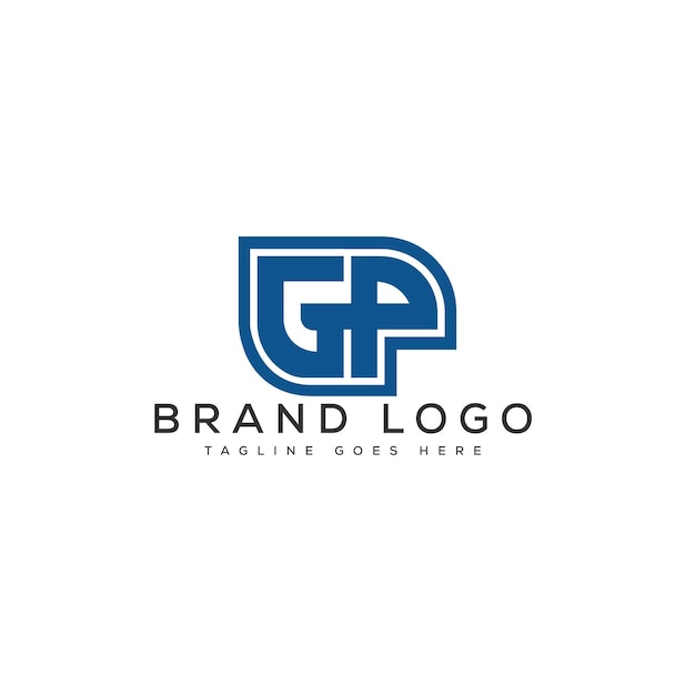 Diseño de plantillas vectoriales de diseño de letras del logotipo de GP para la marca
