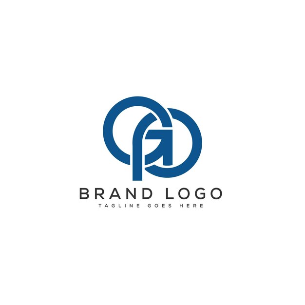 Diseño de plantillas vectoriales de diseño de letras del logotipo de GP para la marca
