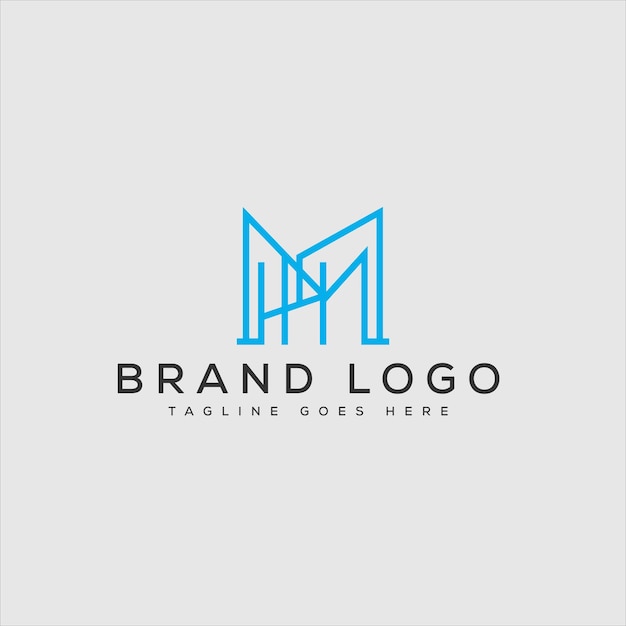 Diseño de plantillas vectoriales de diseño de letras del logotipo HM para la marca