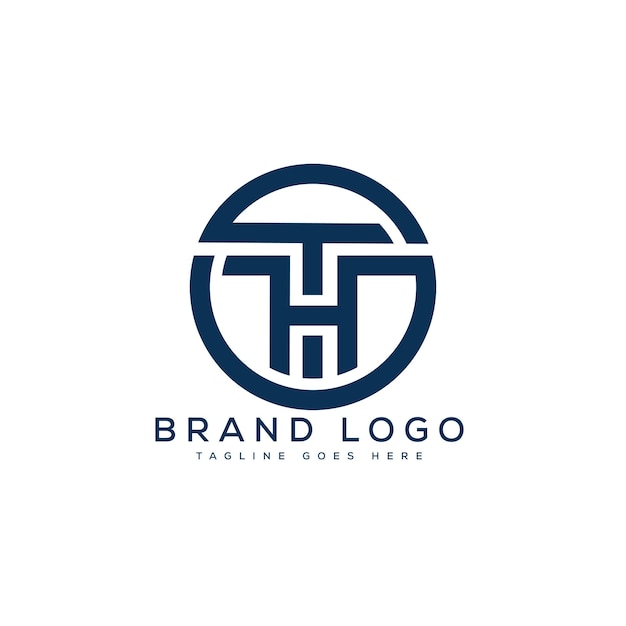 Diseño de plantillas vectoriales de diseño de letras del logotipo HT para la marca