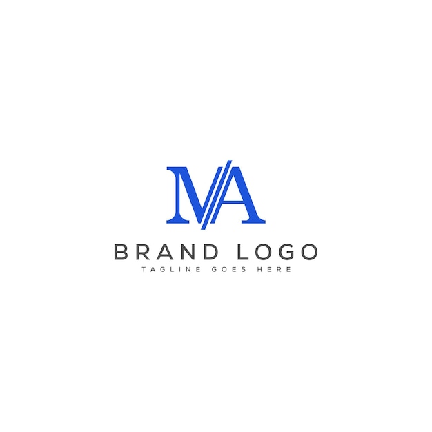 Diseño de plantillas vectoriales de diseño de letras del logotipo de MA para la marca