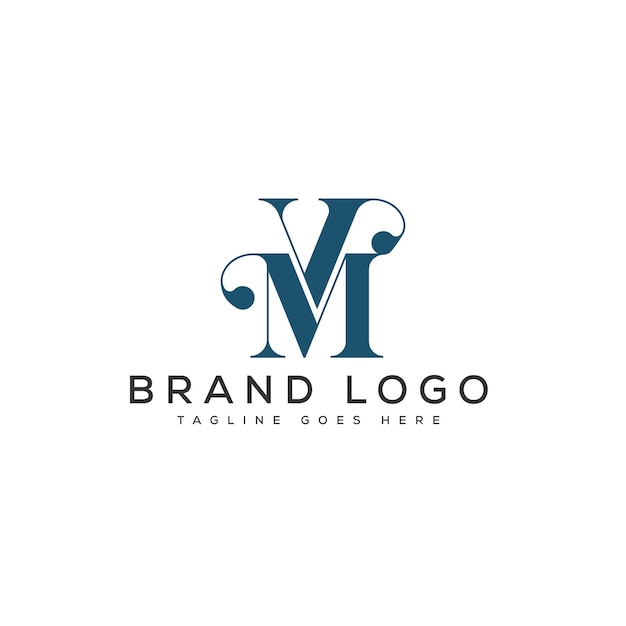 Diseño de plantillas vectoriales de diseño de letras del logotipo MV para la marca
