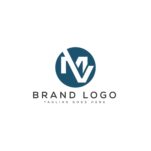 Diseño de plantillas vectoriales de diseño de letras del logotipo MV para la marca