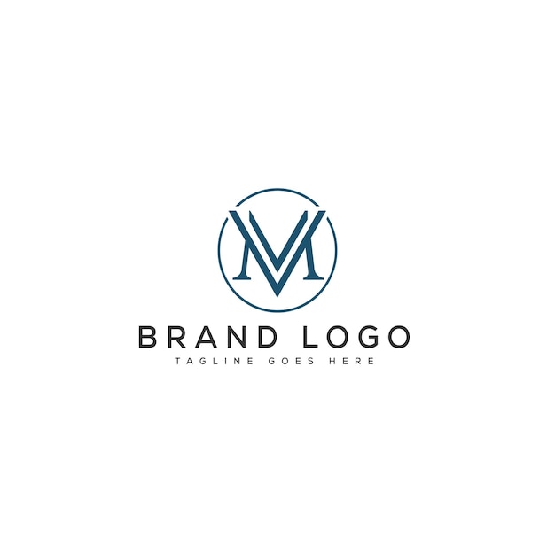 Diseño de plantillas vectoriales de diseño de letras del logotipo MV para la marca