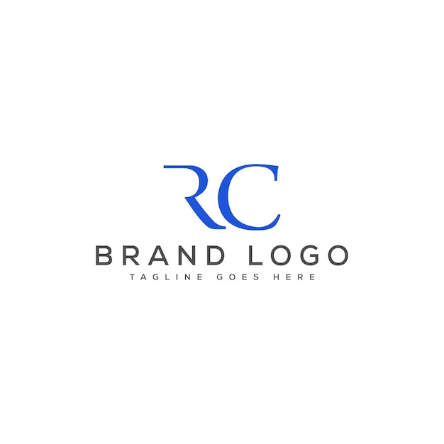 Diseño de plantillas vectoriales de diseño de letras del logotipo RC para la marca