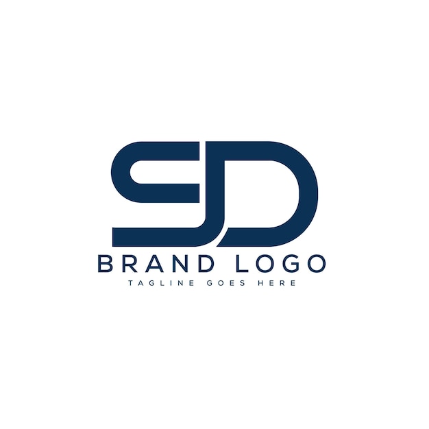 Diseño de plantillas vectoriales de diseño de letras de logotipo SD para la marca