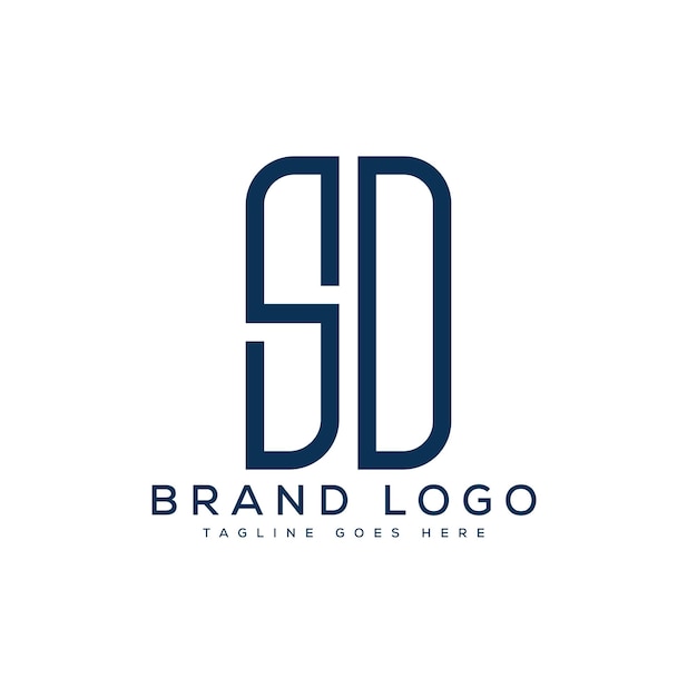 Diseño de plantillas vectoriales de diseño de letras de logotipo SD para la marca
