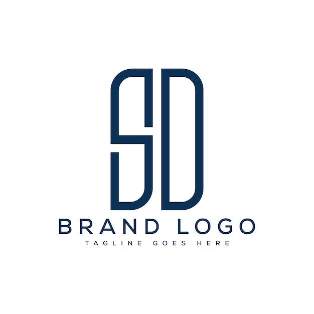 Diseño de plantillas vectoriales de diseño de letras de logotipo SD para la marca