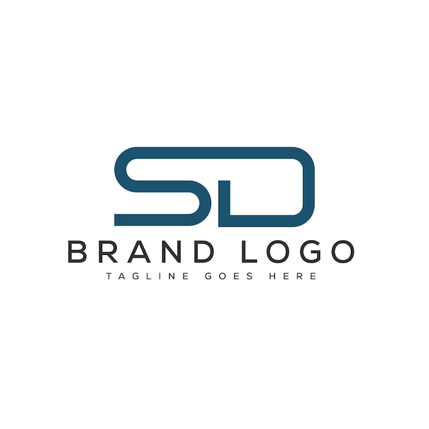 Diseño de plantillas vectoriales de diseño de letras de logotipo SD para la marca