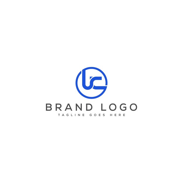 Diseño de plantillas vectoriales de diseño de letras del logotipo UC para la marca