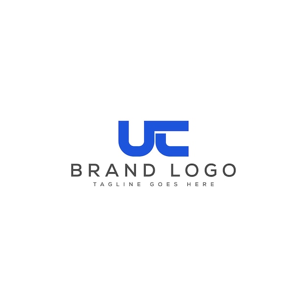 Diseño de plantillas vectoriales de diseño de letras del logotipo UC para la marca