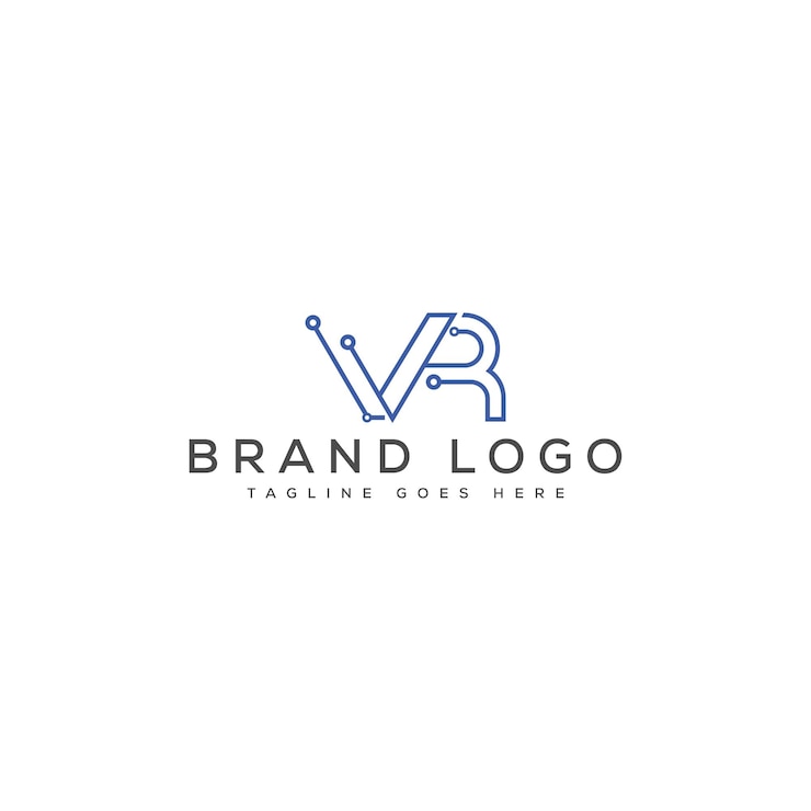 Vector diseño de plantillas vectoriales de diseño de letras de logotipo vr para la marca