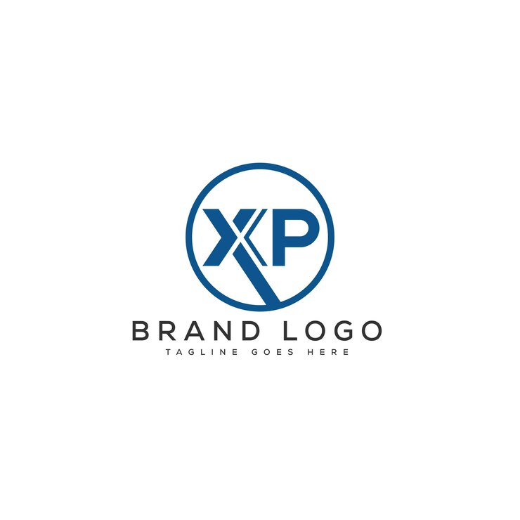 Vector diseño de plantillas vectoriales de diseño de letras del logotipo xp para la marca
