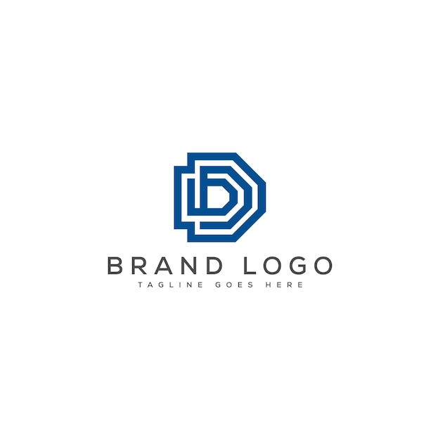 Diseño de plantillas vectoriales de diseño de logotipo DD para la marca