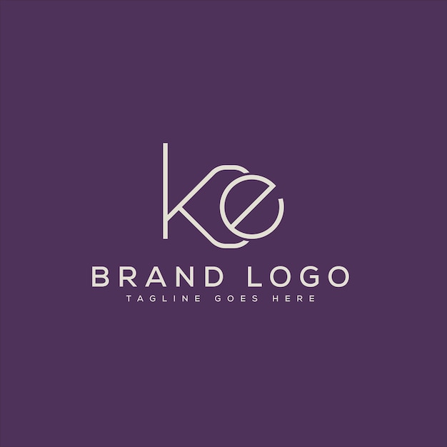 Diseño de plantillas vectoriales de diseño de logotipo de letra KE para la marca
