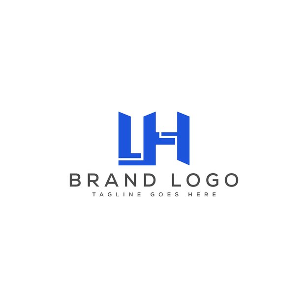 Diseño de plantillas vectoriales de diseño de logotipo de la letra LH para la marca