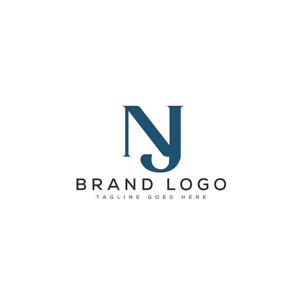 Vector diseño de plantillas vectoriales de diseño de logotipo de letra nj para la marca