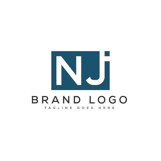 Vector diseño de plantillas vectoriales de diseño de logotipo de letra nj para la marca