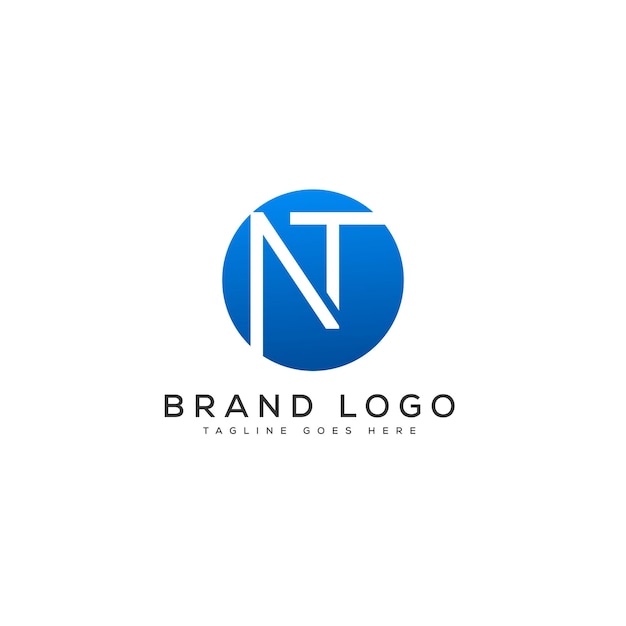 Diseño de plantillas vectoriales de diseño de logotipo de letra NT para la marca