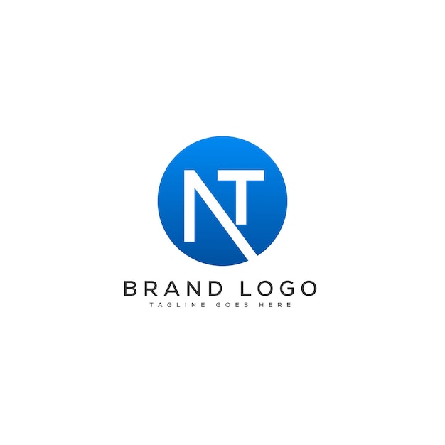 Diseño de plantillas vectoriales de diseño de logotipo de letra NT para la marca
