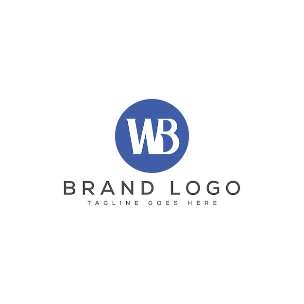 Diseño de plantillas vectoriales de diseño de logotipo de letra WB para la marca