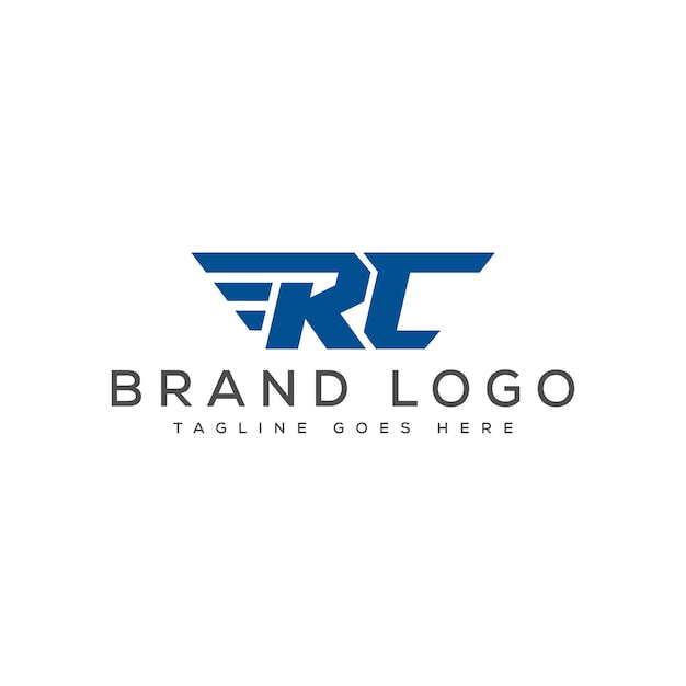 Diseño de plantillas vectoriales de diseño de logotipo para la marca RC