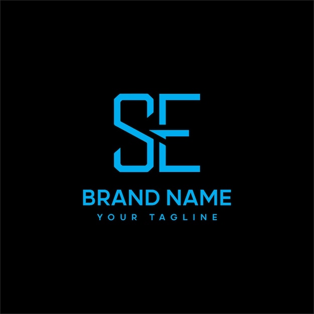 Diseño de plantillas vectoriales de diseño de logotipo de SE para la marca