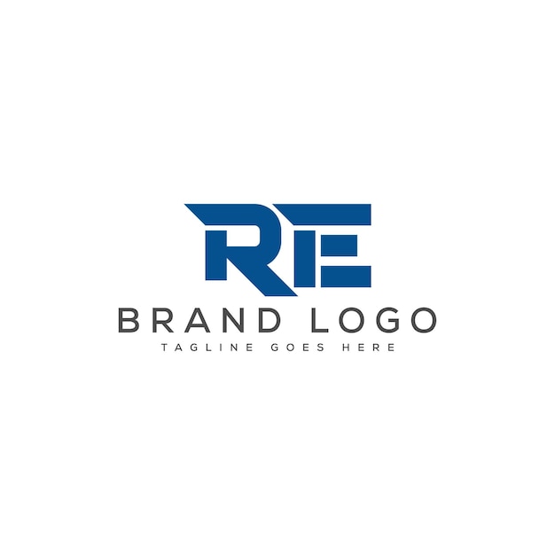 Diseño de plantillas vectoriales de diseño de logotipo de RE para la marca