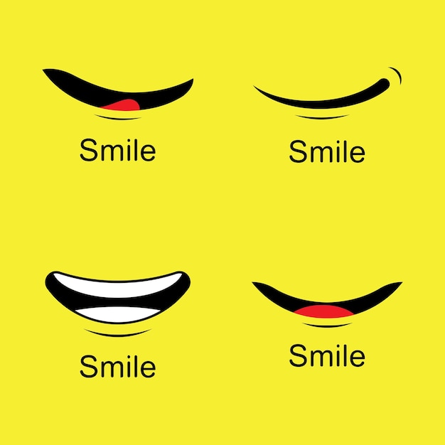 Diseño de plantillas vectoriales de emote de sonrisa