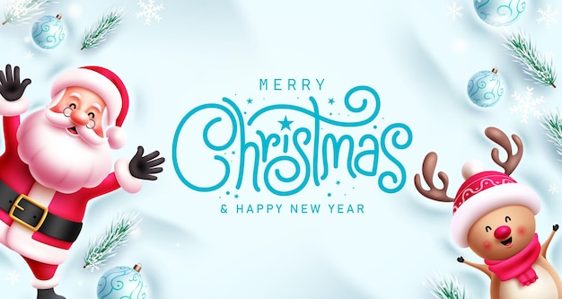 Diseño de plantillas vectoriales de felicitaciones de Navidad Texto de felicitación de Navidad en espacio vacío Invierno frío
