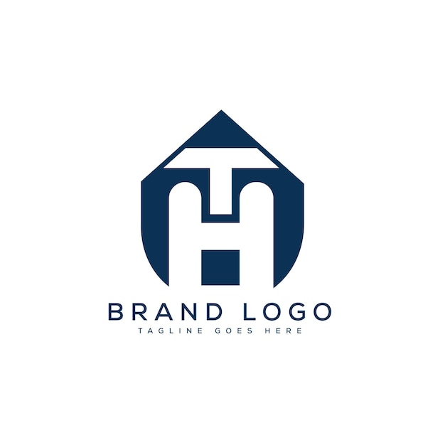 Diseño de plantillas vectoriales de letras del logotipo HT para la marca