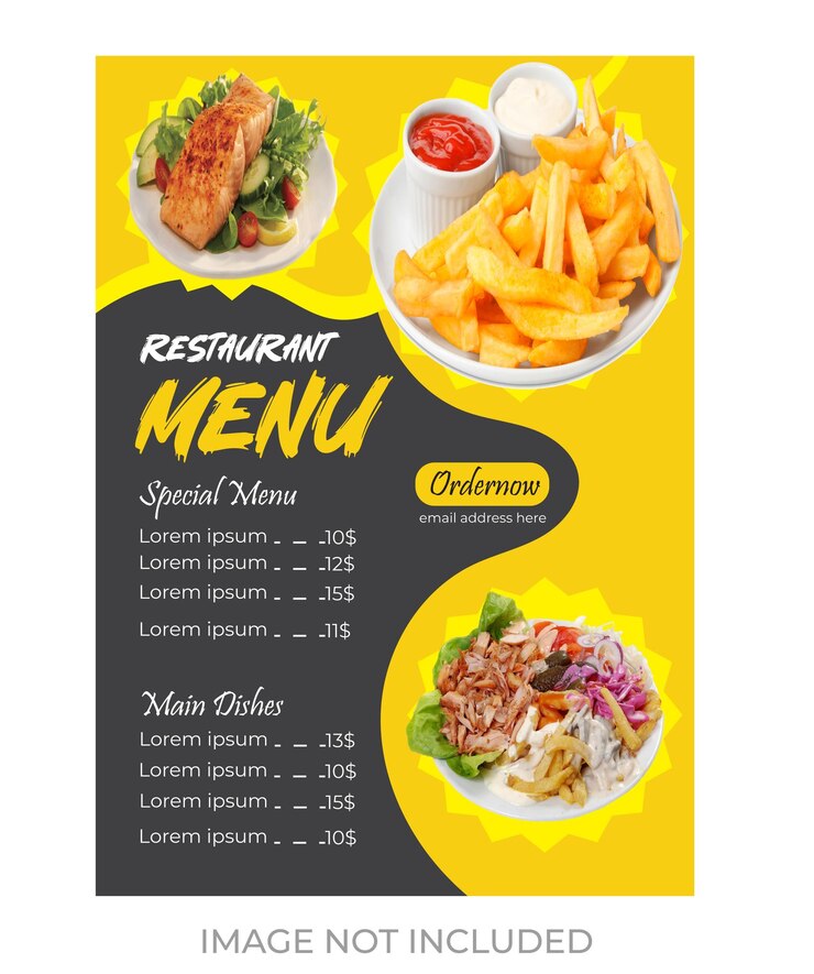 Diseño de plantillas verticales de restaurantes Menú conjunto formato vectorial editable