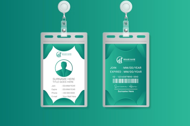 Diseño de plantillas verticales para tarjetas de identificación corporativas modernas