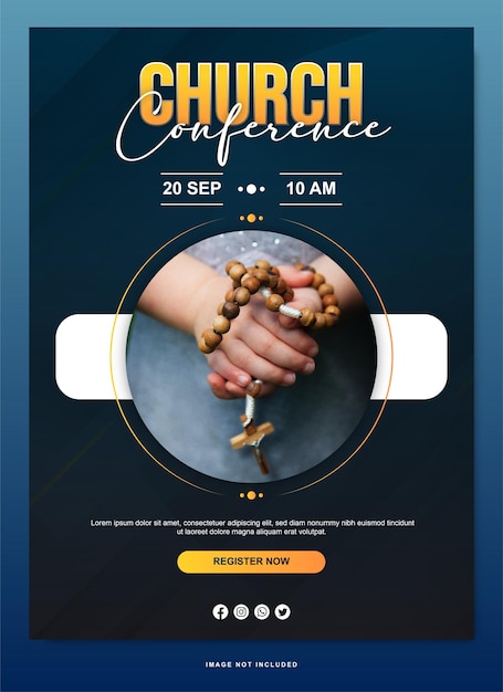 Diseño de plantillas de volante de conferencia de iglesia vectorial