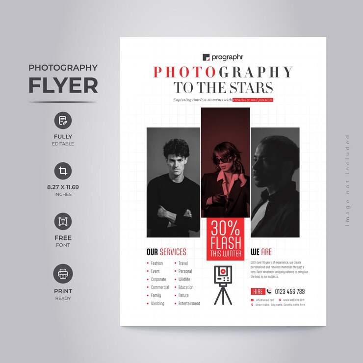 diseño de plantillas de volantes para fotografía