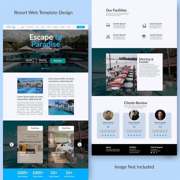 Diseño de plantillas web vectoriales para Resort