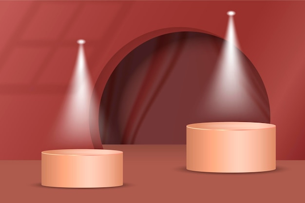 Diseño de podio en gradiente en renderización 3D