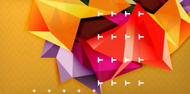 Diseño de polietileno bajo 3d forma triangular fondo mosaico plantilla de diseño abstracto