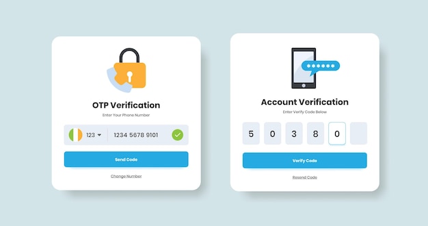Diseño de pop-up de autenticación profesional y verificación de seguridad OTP con ilustración